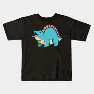 Mlem, cute stegosaurus, dinosaur Kids T-Shirt
